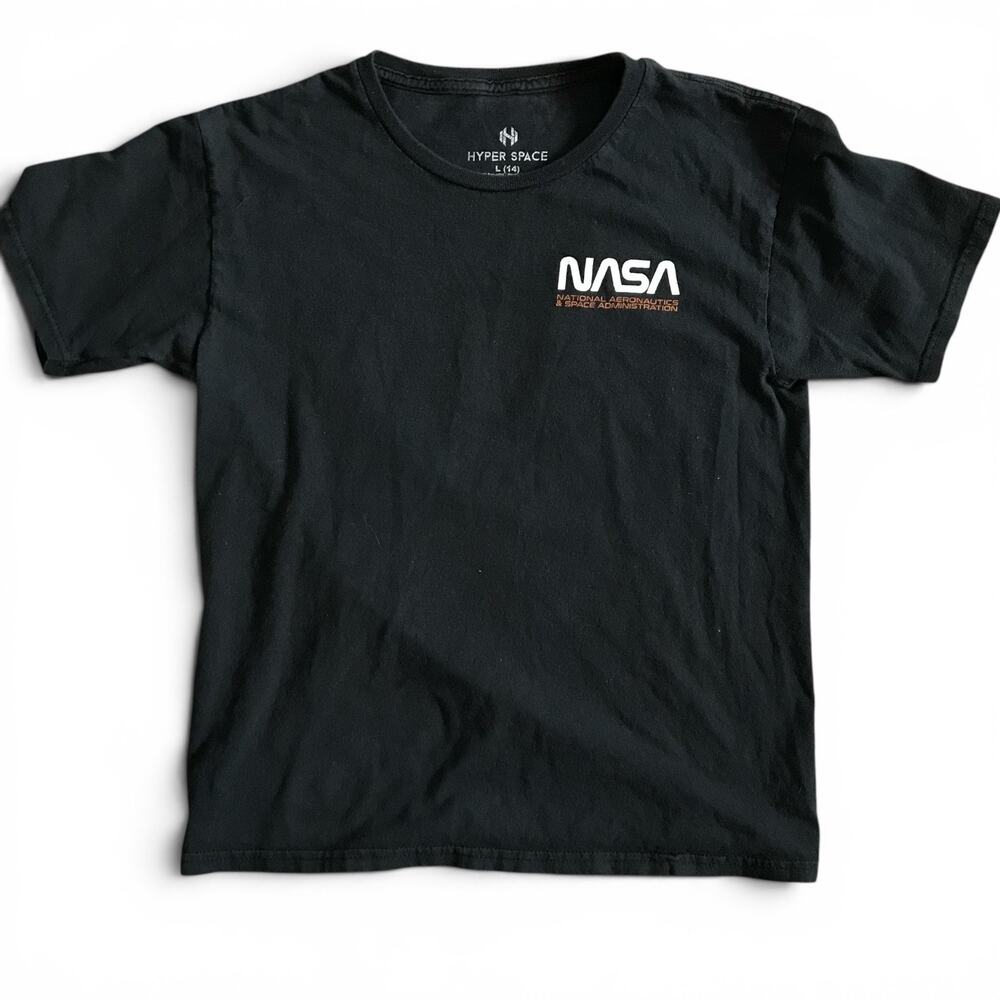 NASA Youth Large Astronaut Graphic TShirt Hyperspace Cotton Space Sci Fi STEM